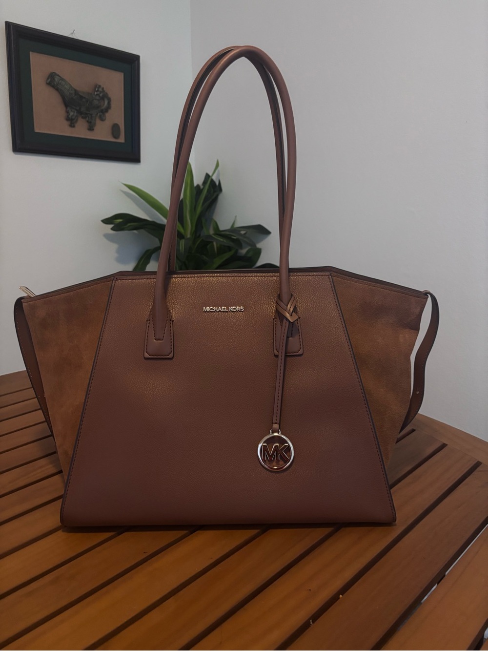 Michael Kors Brown Leather and Suede Tote